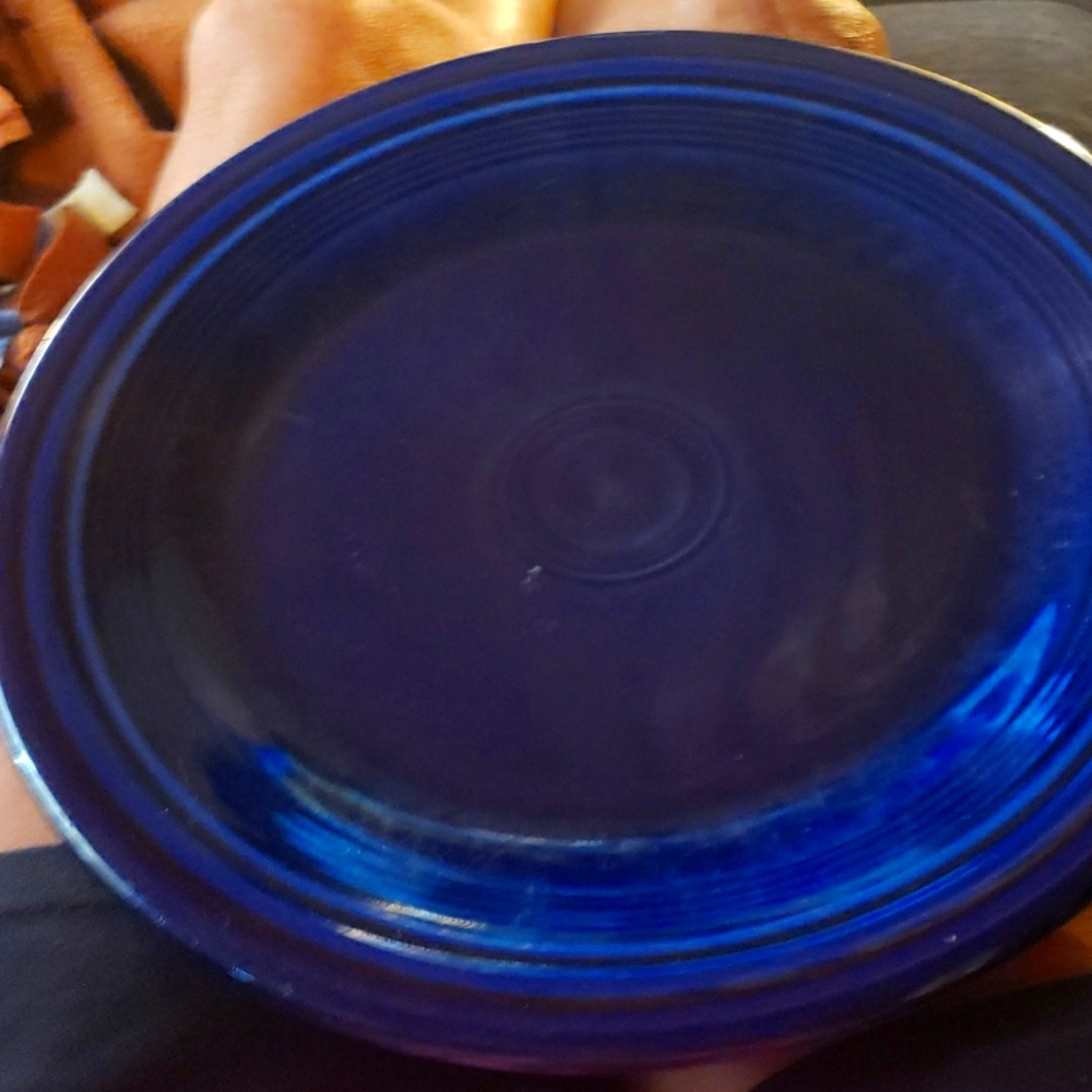 FiestaWare 2 piece set. 12" Deep blue dinner plates. Retired.
